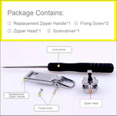 Stainless Steel Instant Zipper Replacement, Fix Zip Puller Replacement Zipper Slider (Only for #5 Zipper)